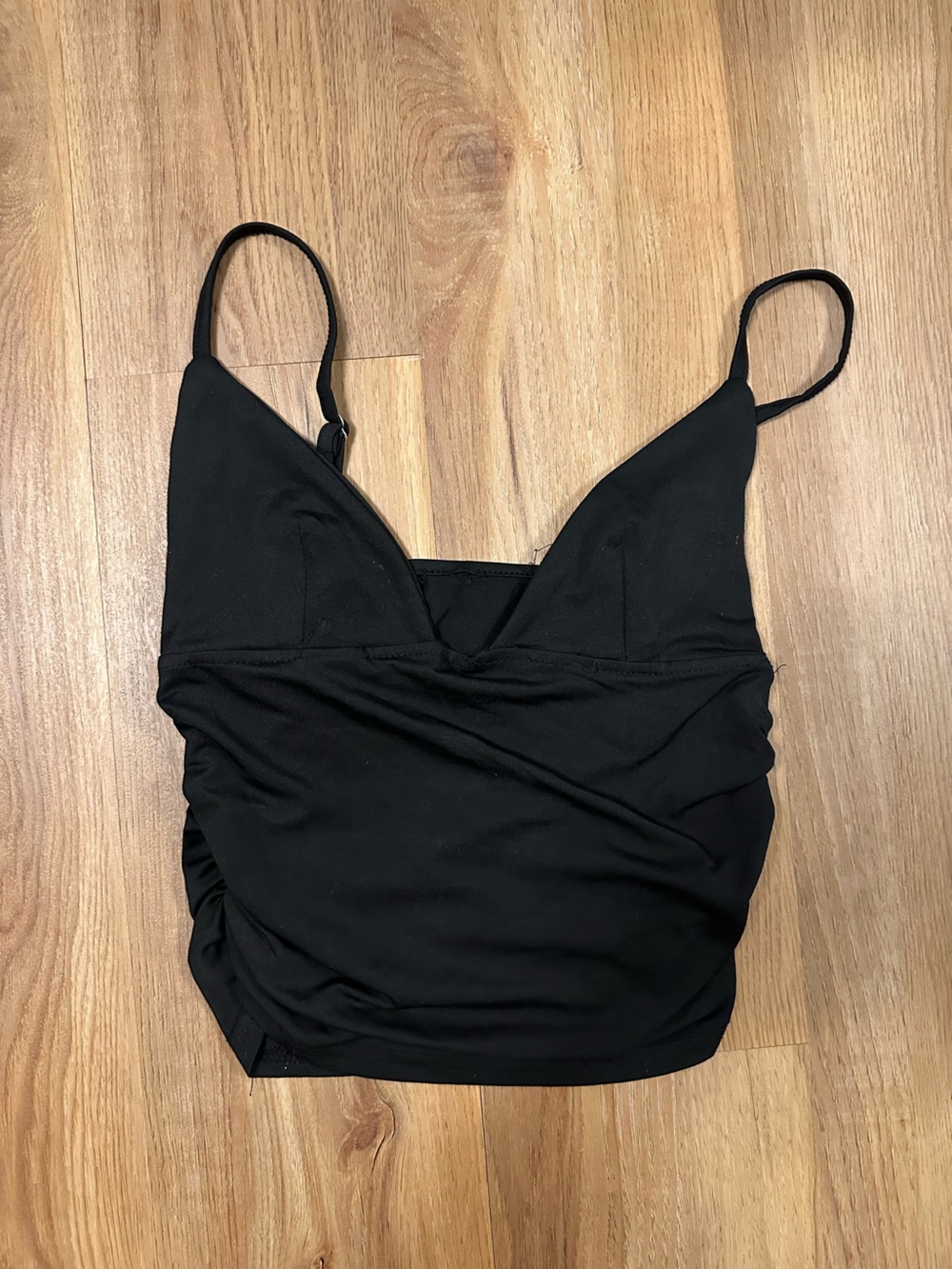 Black V-Neck Adjustable-Strap Camisole